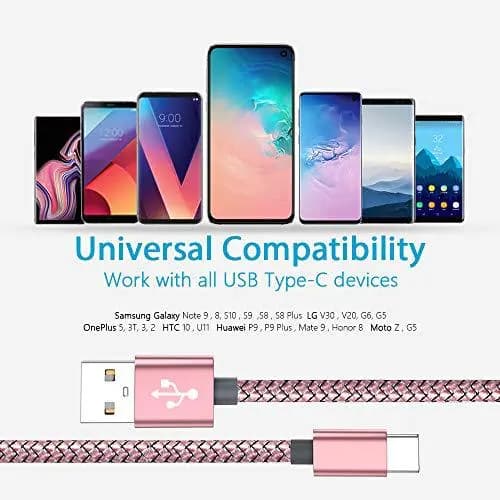 3 st hög kvalitet 1 m usb-c svart svart