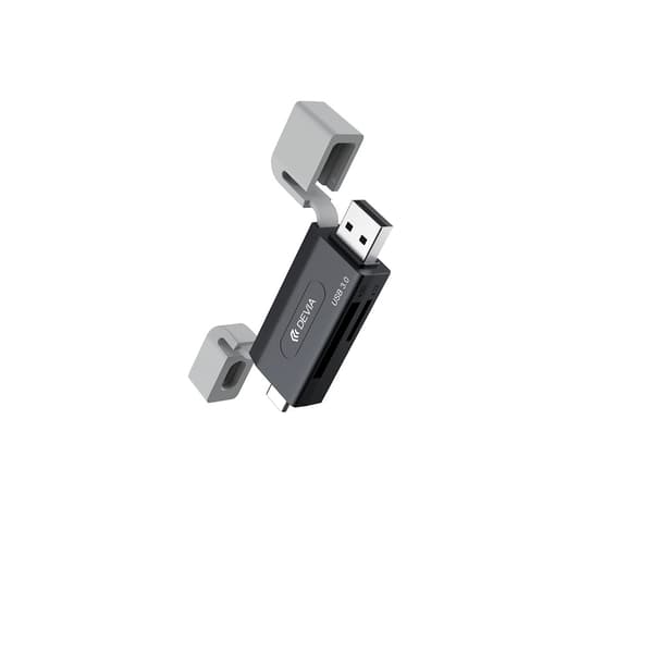 Devia kortläsare 2i1 EL240 USB/USB-C 3.0 svart