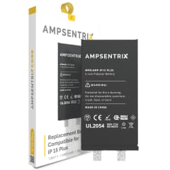 Ersättningsbatterikärna för iPhone 15 Plus (punktsvetsning krävs) (AmpSentrix Core) röd