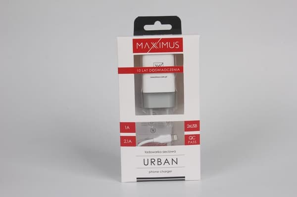 VÄGGLADDARE MAXXIMUS URBAN 2 1A LIGHTNING 2xUSB
