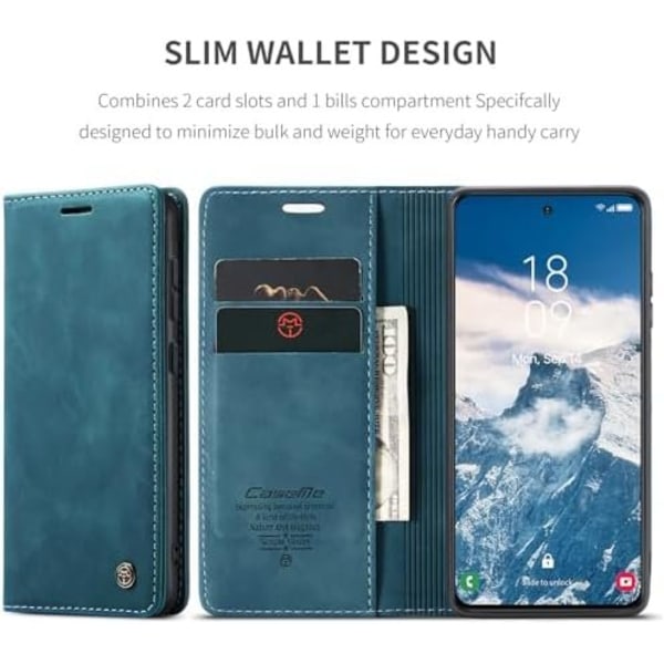 Läderfodral caseme 0013 för Samsung S24 plus grön grön