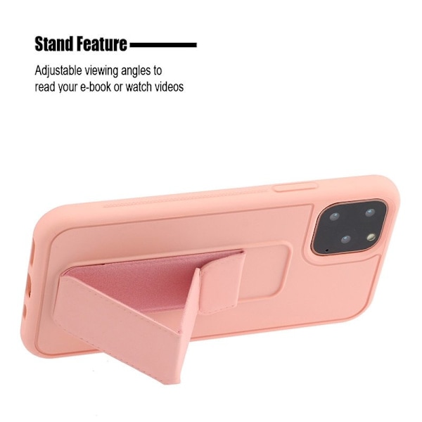Handrem Metall stativfodral för iphone 11 rosa rosa
