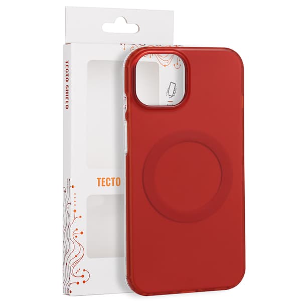 Tecto Shield Mistiq Mag skal för iPhone 15 röd röd
