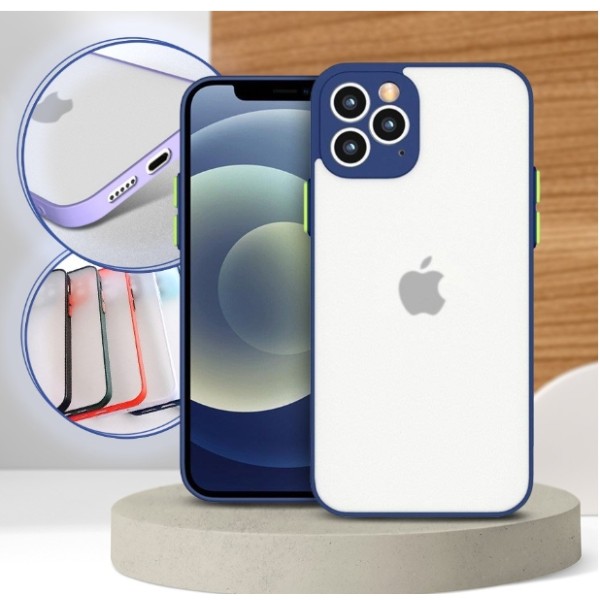 Genomskinligt Matt fodral För iphone 11 pro max blå