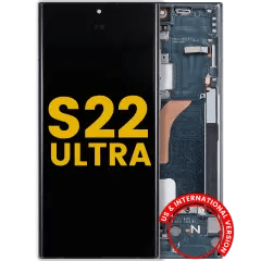 OLED-enhet med ram för Samsung Galaxy S22 Ultra 5G (USA & internationell version) (renoverad) (grön) grön
