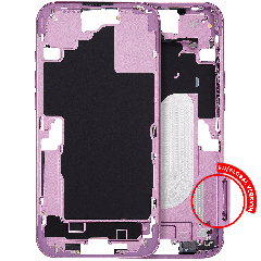 Mellanramshölje med ström- och volymknapp för iPhone 16 Plus (EU/global version) (Aftermarket Plus) (rosa)