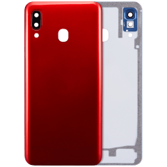 Baksidesglas med kameralins för Samsung Galaxy A30 (A305 / 2019) (Eftermarknad Plus) (Röd) röd