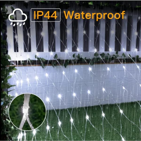 LED-GARDIN (120 LAMPOR) 1,5M x1,5M KALL VIT