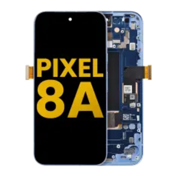 OLED-enhet med ram (med fingeravtryckssensor) för Google Pixel 8A (renoverad) (Bay)