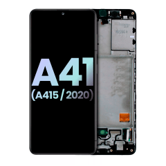 LCD-enhet med ram för Samsung Galaxy A41 (A415 / 2020) (Service Pack) (Prism Crush Black)