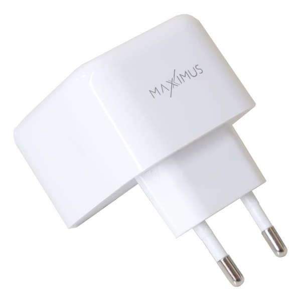 VÄGGLADDARE MX THUNDER PD 35W, 2xUSB-C vit vit