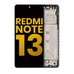 OLED-enhet med ram för Xiaomi Redmi Note 13 5G (renoverad) (svart)