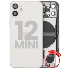 Bakre hölje med smådelar för iPhone 12 Mini (amerikansk version) (begagnad OEM-dragning: Grade C) (vit) vit