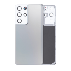 Back Cover Glass With Camera Lens For Samsung Galaxy S21 Ultra (Service Pack) (Phantom Silver)
