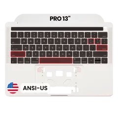 Toppfodral med tangentbord (ANSI US) för MacBook Pro 13\" A1706 (2016-2017) (OEM Ny) (Silver) silver