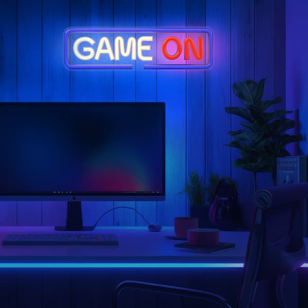 Neon PLEXI LED GAME ON flerfärgad FPNE23 Forever Light