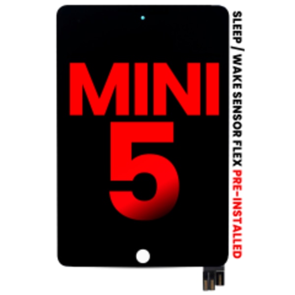 LCD-enhet med digitizer för iPad Mini 5 (flexkabel för viloläge/väckning förinstallerad) (Eftermarknad Plus) (Svart)