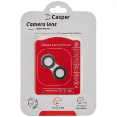 Casper kameralinsskydd för iPhone 13 / 13 Mini (svart) (klar)