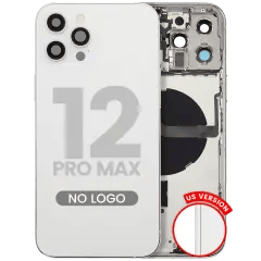 Baksida med smådelar för iPhone 12 Pro Max (amerikansk version) (Aftermarket Plus) (silver) silver