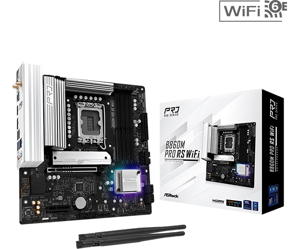 ASRock B860M Pro RS WiFi Micro ATX LGA1851 sokkel Intel B860