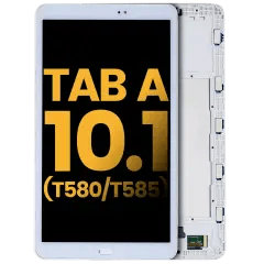 LCD-enhet med ram för Samsung Tab A (10.1\" / 2016) (T580 / T585) (Renoverad) (Vit)