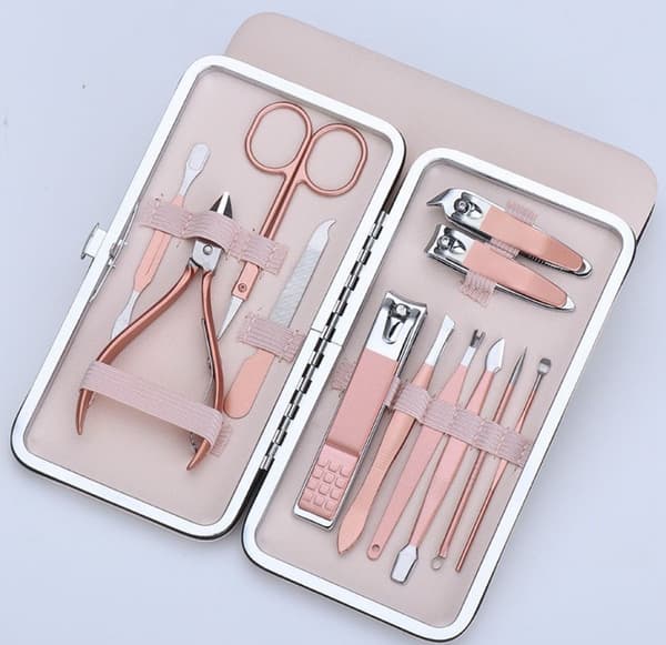 Nagelsats (18 stycken) manikyr kit pedikyr|rosa