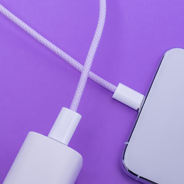 Maxlife MXUC-06 kabel USB-C - USB-C 1,0 m 20W lila nylon