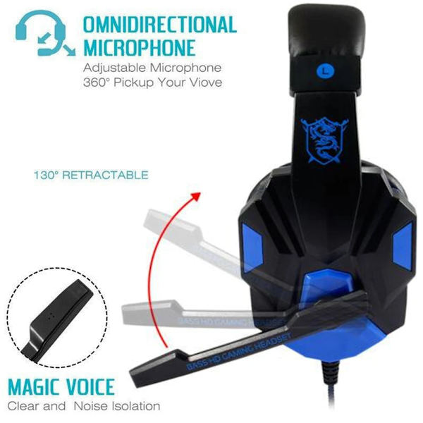 Spelheadset för dator/PS4 röd