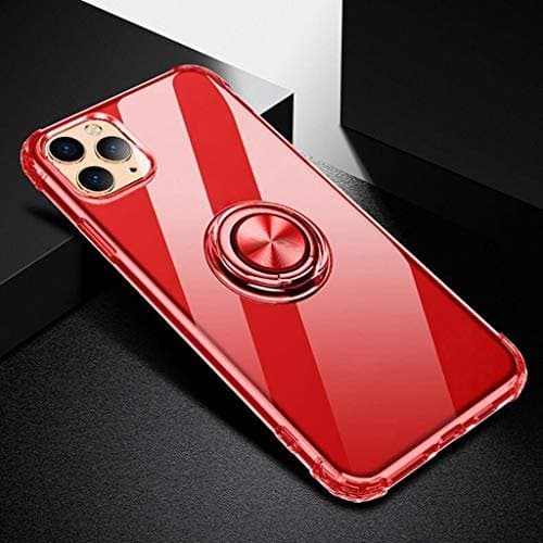 Tunn fodral med ring för iPhone 12 Pro – Röd röd