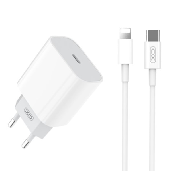 20W 1x USB-C vit + Lightning - USB-C-2m kabel