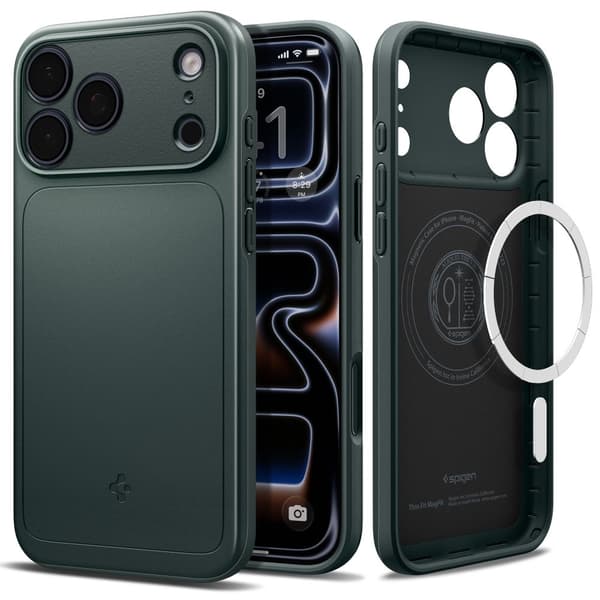 Spigen Thin Fit Mag Magsafe-skal till iPhone 17 Pro Abyss Green