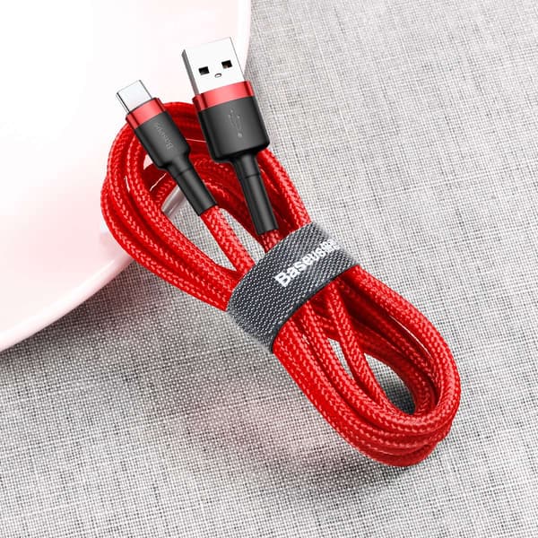 Baseus kabel Cafule USB - USB-C 0,5 m 3A röd