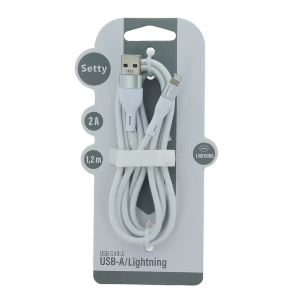 Setty USB - Lightning-kabel 1,2 m 2A KNA-L-1 220 vit vit