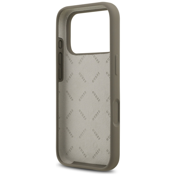 Guess Silicone Big 4G Script-fodral för iPhone 17 Pro Max brun