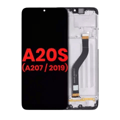LCD-enhet med ram för Samsung Galaxy A20s (A207 / 2019) (Eftermarknad Plus) (Alla färger)