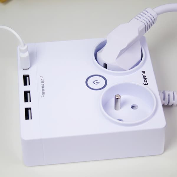Huslog flat extension cord with 2 outlets EMX-190124