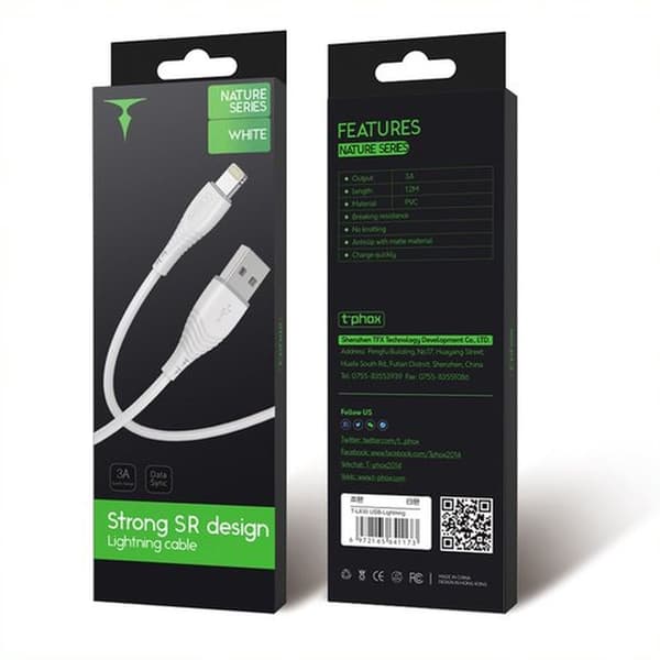 kabel T-PHOX NATURE LIGHTNING vit 1 2M 3A vit