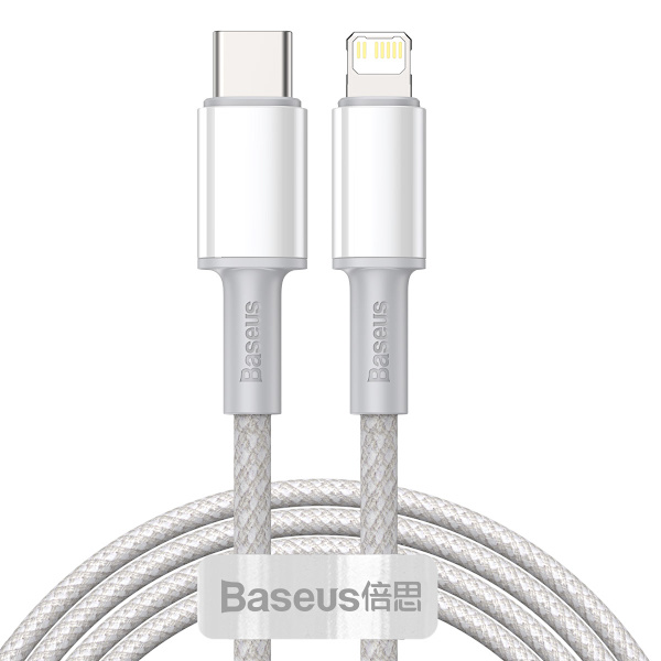 Baseus-kabel High Density PD USB-C - Lightning 2,0 m vit 20W