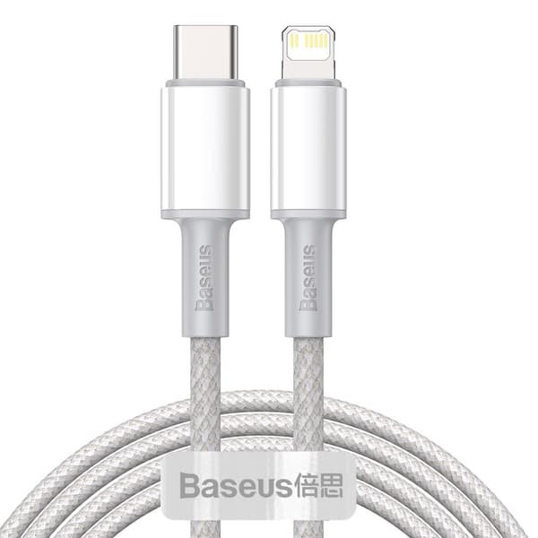 Baseus kabel High Density PD USB-C - Lightning 2,0 m vit 20W vit