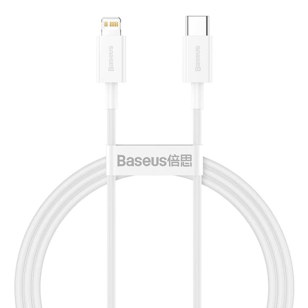 Baseus kabel Superior PD USB-C - Lightning 2,0m vit 20W vit