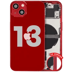 Baksida med smådelar för iPhone 13 (amerikansk version) (begagnad OEM-del: Grade B) (röd) röd
