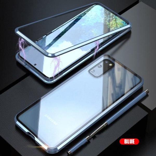 Dubbelsidig magnet fodral med härdat glas för iphone Xs max