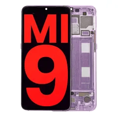 OLED-enhet med ram för Xiaomi Mi 9 (Eftermarknad Plus) (Lavendel Violett) lila