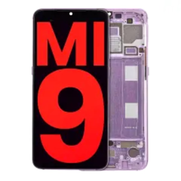 OLED-enhet med ram för Xiaomi Mi 9 (Eftermarknad Plus) (Lavendelviolett)