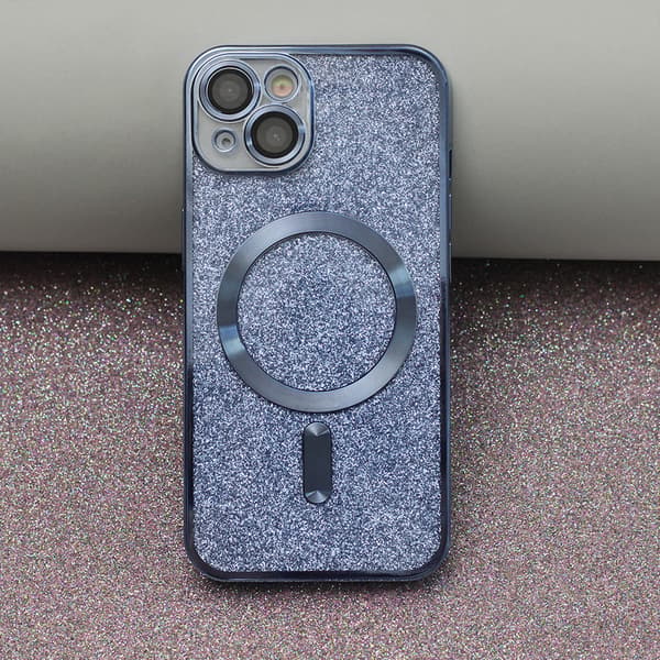Glitter Chrome Mag-skal till iPhone 15 Plus 6,7\" blå