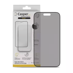 Casper Pro Edge Härdat Glas för iPhone 16 Pro Max / 17 Pro Max (Detaljhandelsförpackning) (Sekretess) röd