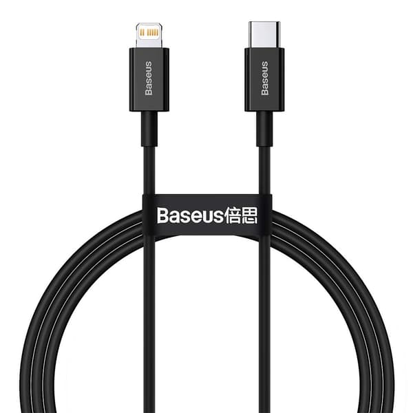 Baseus kabel Superior PD USB-C - Lightning 1,0 m svart 20W svart