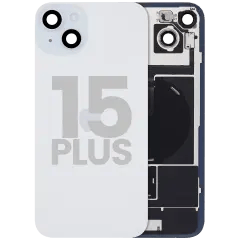 Baksida i glas med MagSafe-magnet & NFC & ficklampsflex för iPhone 15 Plus (Begagnad OEM-del: Klass B) (Blå) blå