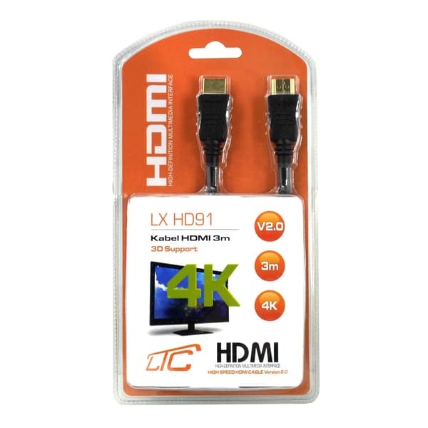 HDMI-HDMI-kabel (v2.0 | 4K | 3 m) svart