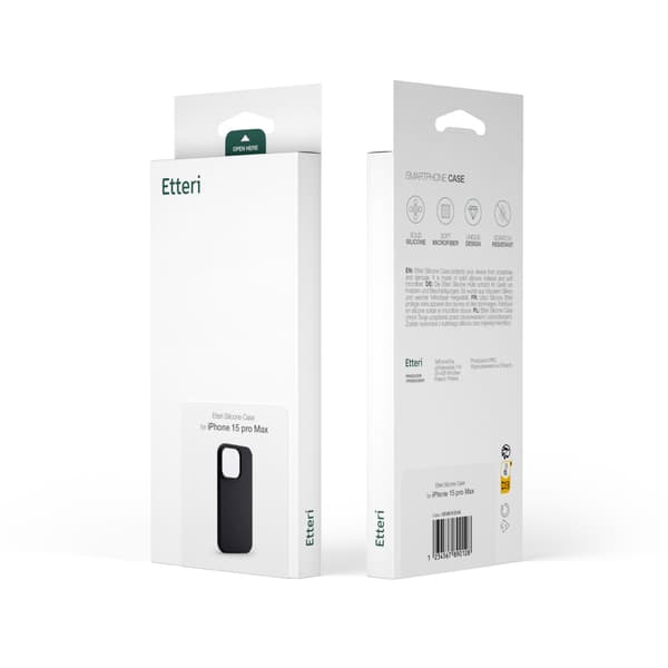 Etteri Silikonskal till iPhone 15 Pro Max 6,7\" svart